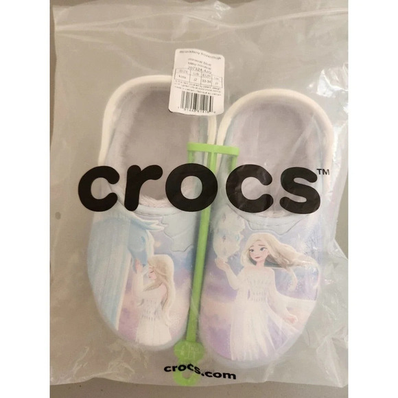 NEW Crocs Disney Slippers Frozen Lined Clogs Elsa Shoes for Girls/Boys Size J2 - Picture 10 of 11